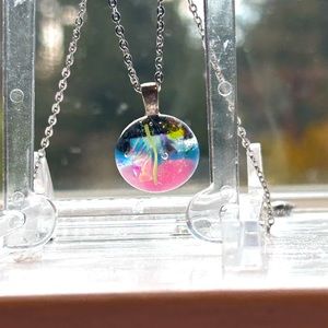 Beautiful infused glass pendant
